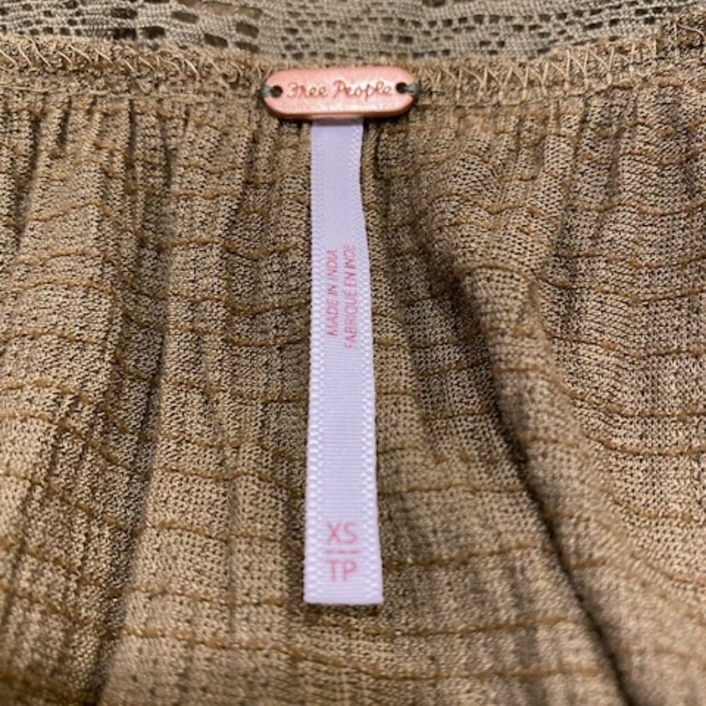 Free People Sweet Thing Tunic Mini Dress Lace Moss Size XS - Picture 14 of 16